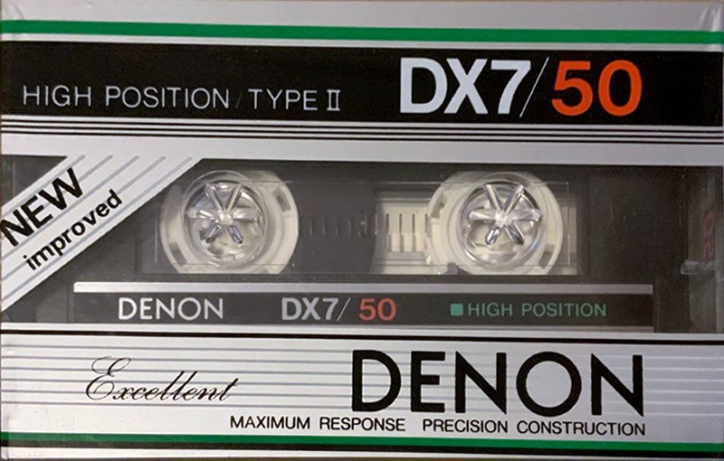 Compact Cassette Denon DX7 50 "Exellent" Type II Chrome 1983 Japan