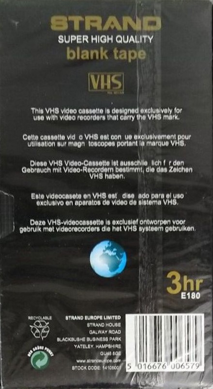 VHS, Video Home System Strand 180 "Gold" Type I Normal Europe