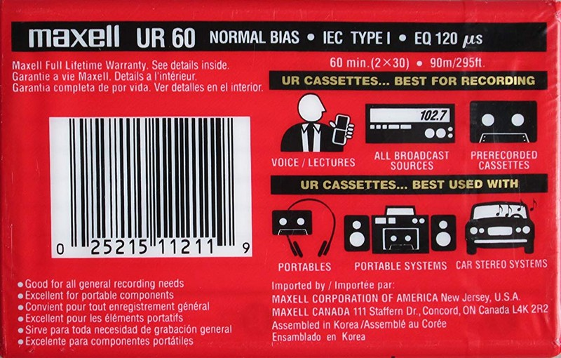 Compact Cassette: Maxell / Hitachi Maxell - UR 60