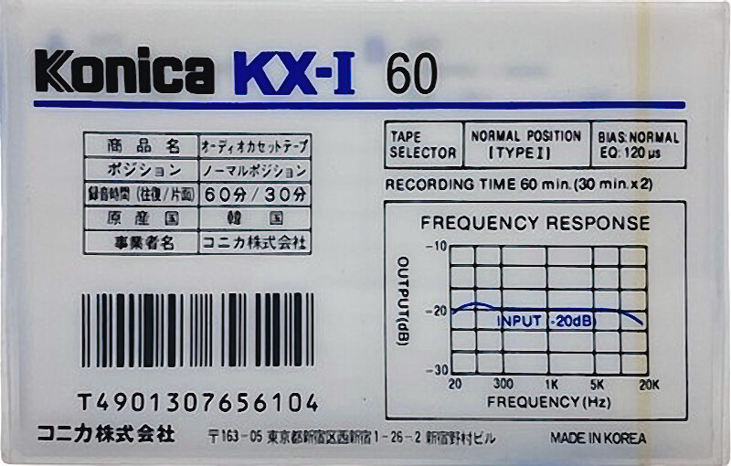 Compact Cassette Konica KX-I 60 Type I Normal 1987 Japan