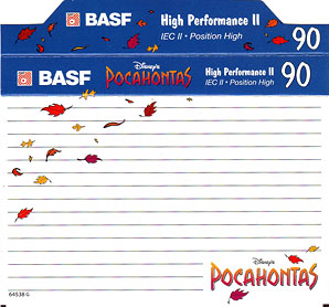 Compact Cassette BASF High Performance II 90 "Pocahontas Edition 1" Type II Chrome 1995 Europe