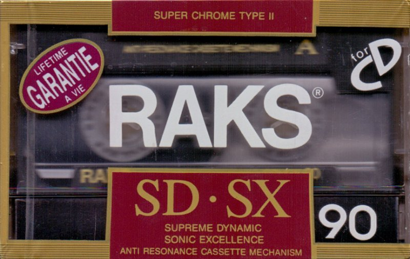 Compact Cassette RAKS SD-SX 90 Type II Chrome 1990 Europe
