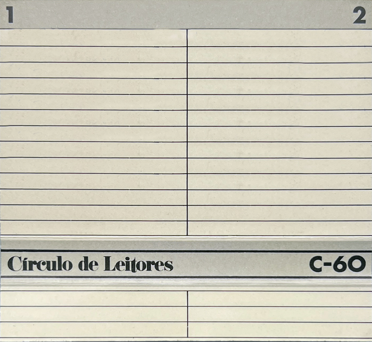 Compact Cassette Circulo de Leitores 60 Type II Chrome 1985 Portugal