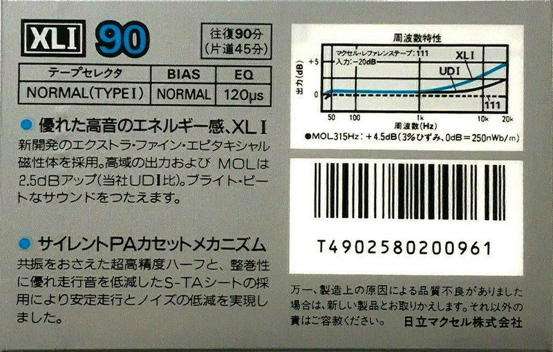 Compact Cassette: Maxell / Hitachi Maxell - XLI 90