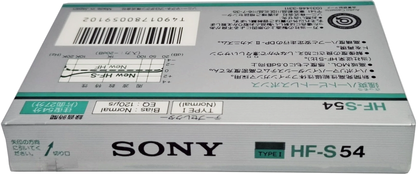 Compact Cassette Sony HF-S 54 "HF-S 54N" Type I Normal 1986 Japan