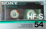 Compact Cassette Sony HF-S 54 "HF-S 54N" Type I Normal 1986 Japan