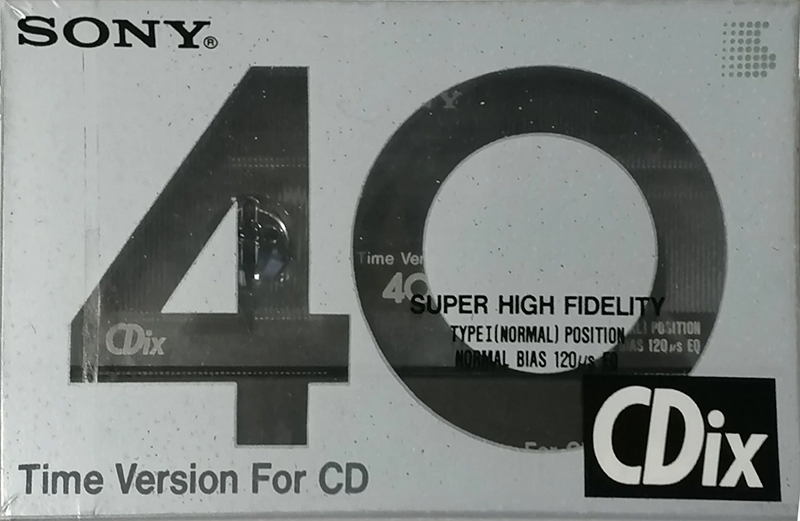 Compact Cassette Sony CDix 40 "CDIX 40" Type I Normal 1989 Japan