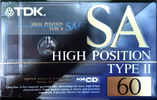 Compact Cassette TDK SA 60 "SA-60R" Type II Chrome 1992 Japan