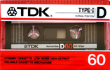 Compact Cassette TDK D 60 Type I Normal 1986 USA