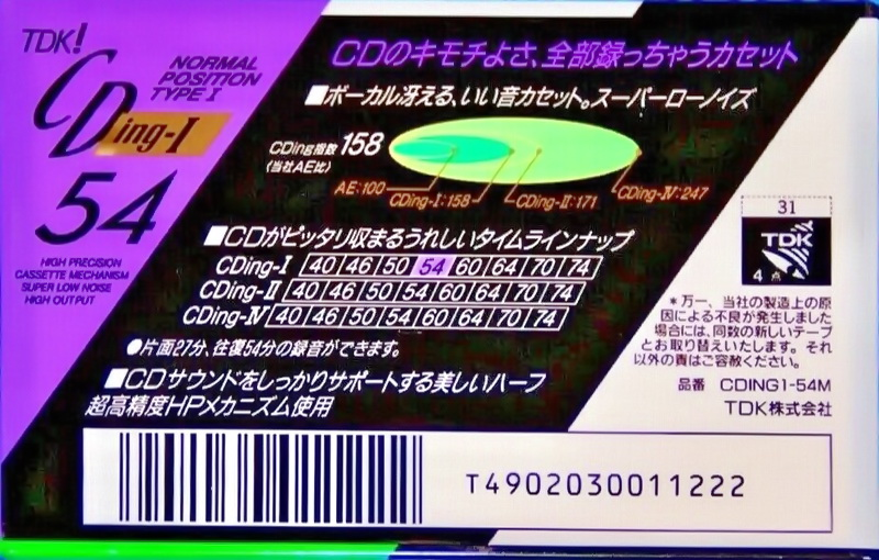 Compact Cassette: TDK  - CDing-I 54