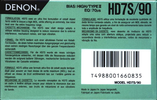 Compact Cassette Denon HD7S 90 Type II Chrome 1990 Europe