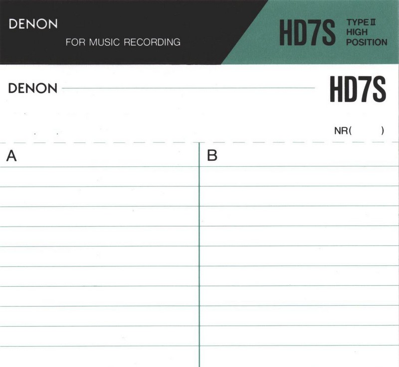 Compact Cassette Denon HD7S 90 Type II Chrome 1990 Europe