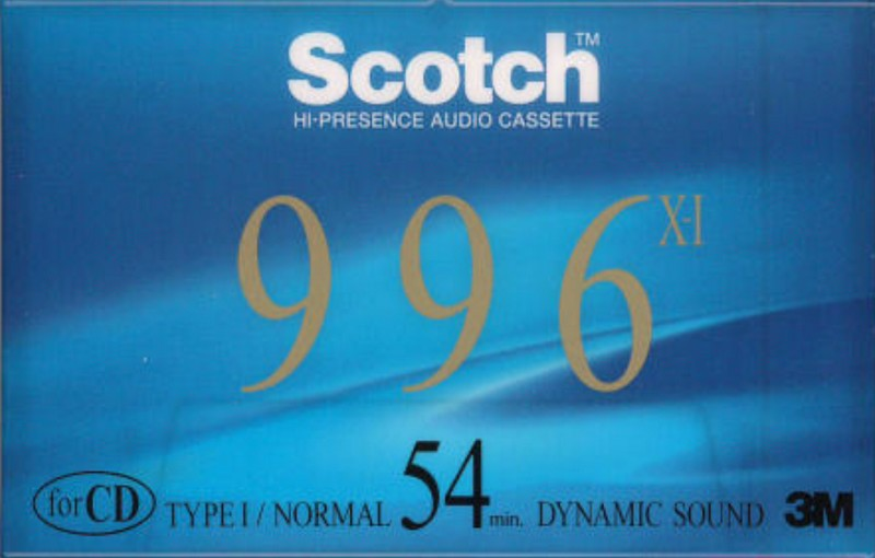 Compact Cassette Scotch 996 X 54 "996X1-54" Type I Normal 1993 Japan