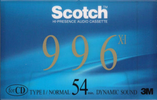 Compact Cassette Scotch 996 X 54 "996X1-54" Type I Normal 1993 Japan