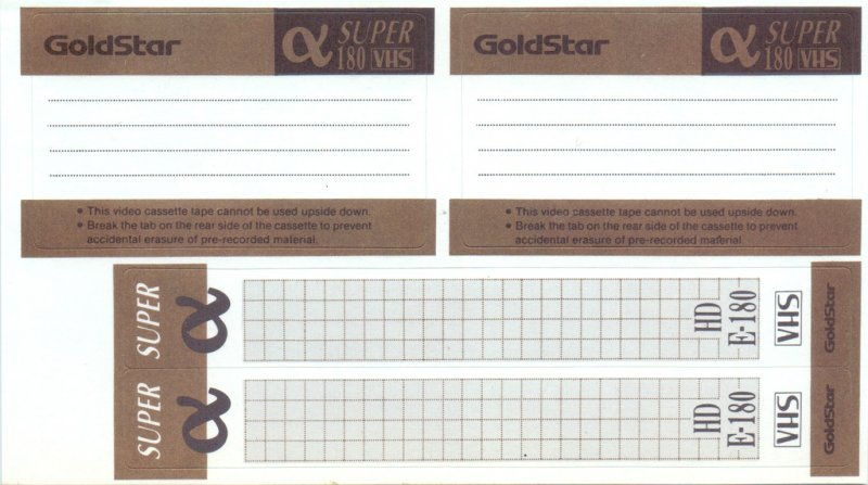 VHS, Video Home System: GoldStar / LG Goldstar - Super Alpha 180