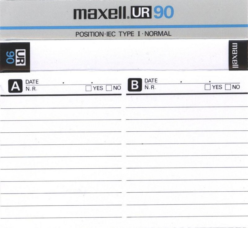 Compact Cassette Maxell UR 90 Type I Normal 1985 USA
