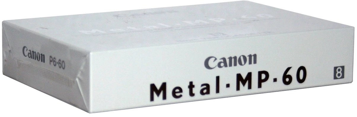 Video8, Hi8, Digital8 Canon MP 60 Type IV Metal 1987 North America