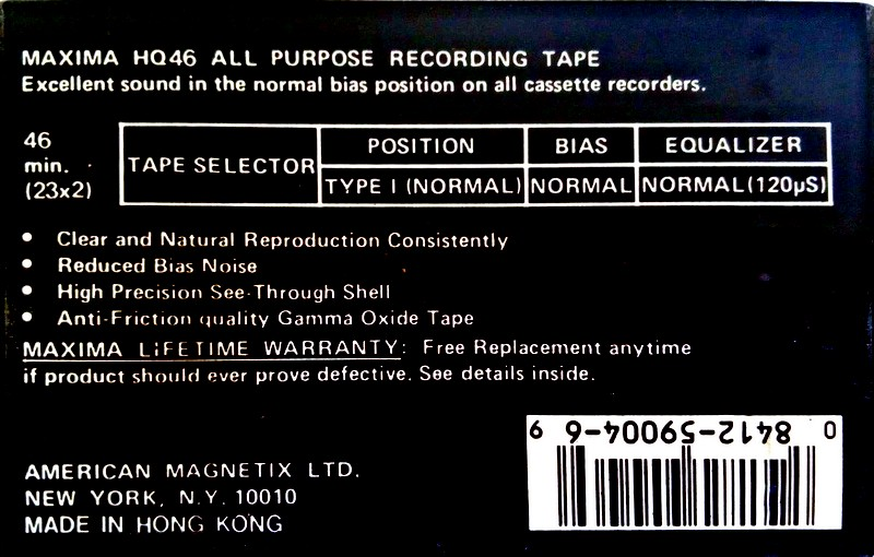 Compact Cassette: Unknown Maxima -  46