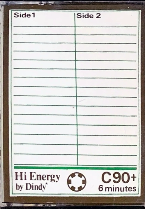 Compact Cassette Dindy Hi Energy 90+6 Type I Normal 1978 Australia