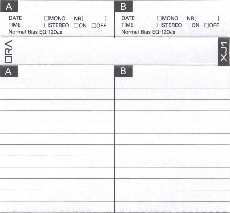 Compact Cassette Ora XJ 100 "C-100XJ1" Type I Normal 1992 Japan