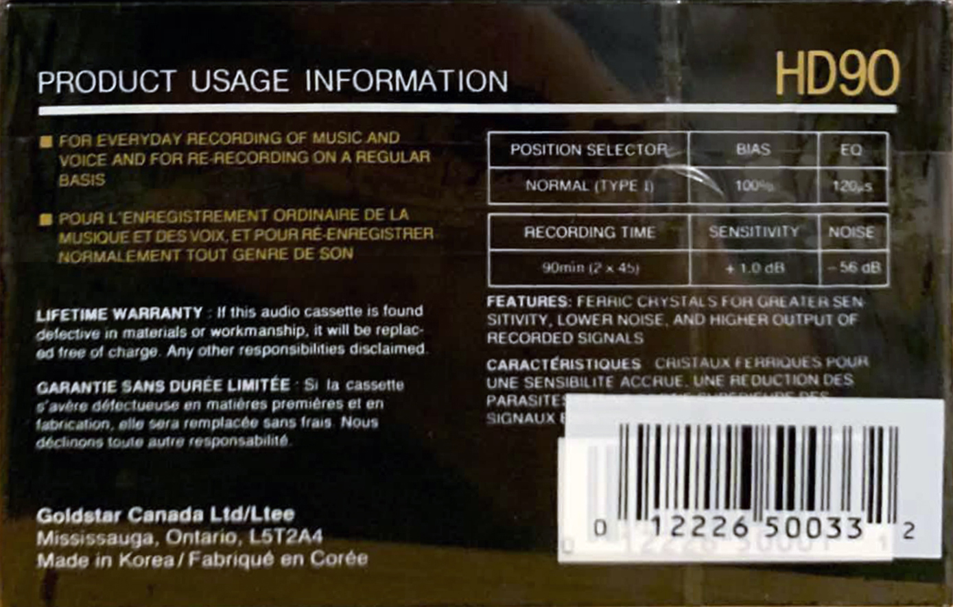 3 pack Goldstar HD 60 Type I Normal 1990 Canada