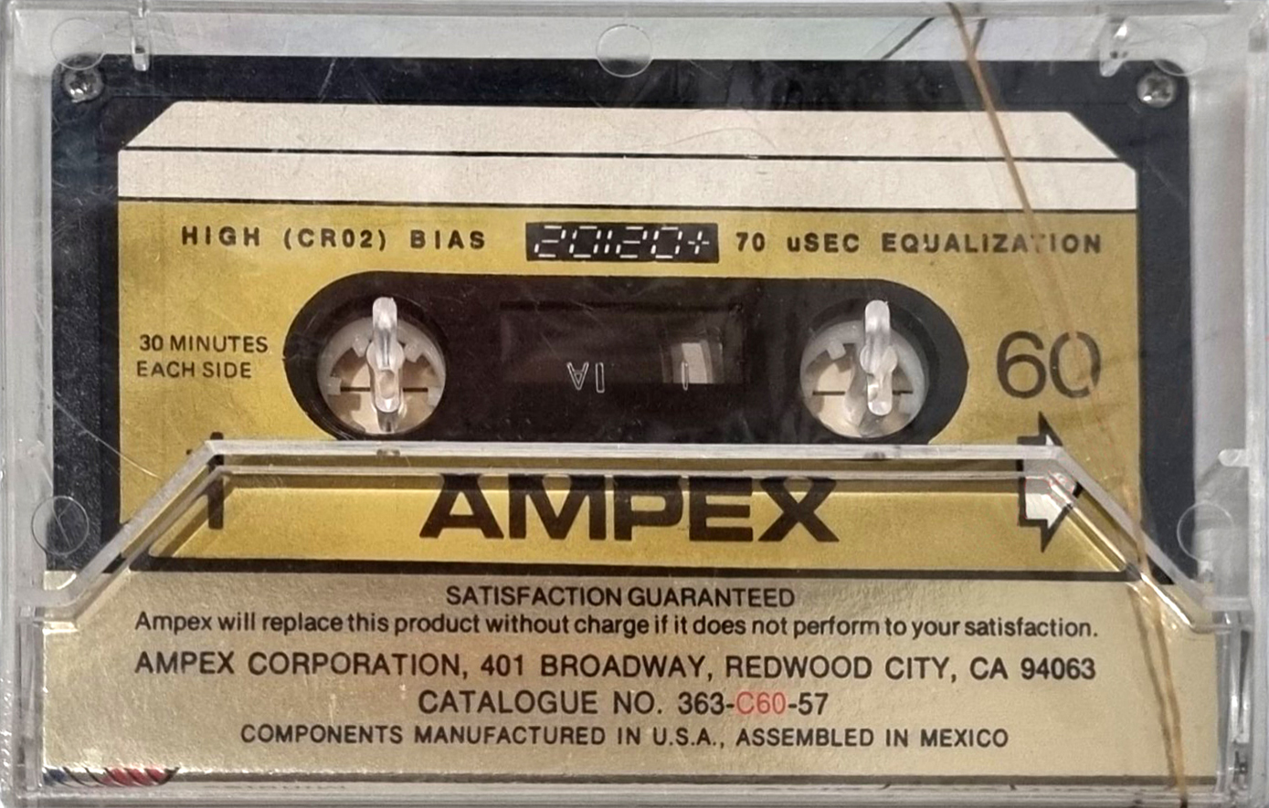 Compact Cassette Ampex 2020+ 60 Type II Chrome 1978 USA