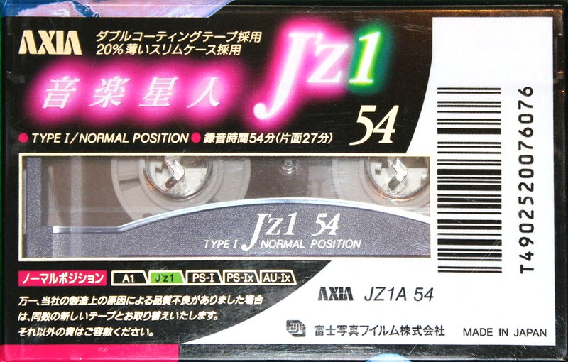 Compact Cassette AXIA J`z 1 54 "JZ1A 54" Type I Normal 1992 Japan
