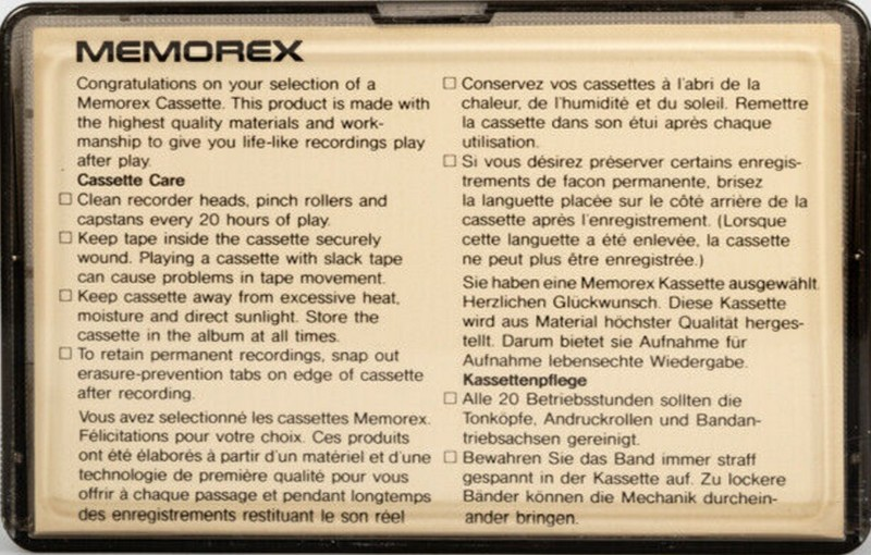 Compact Cassette: Memorex  - HB 90