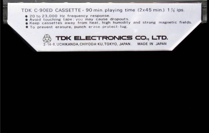 Compact Cassette TDK ED 90 "C-90ED" Type I Normal 1972 USA