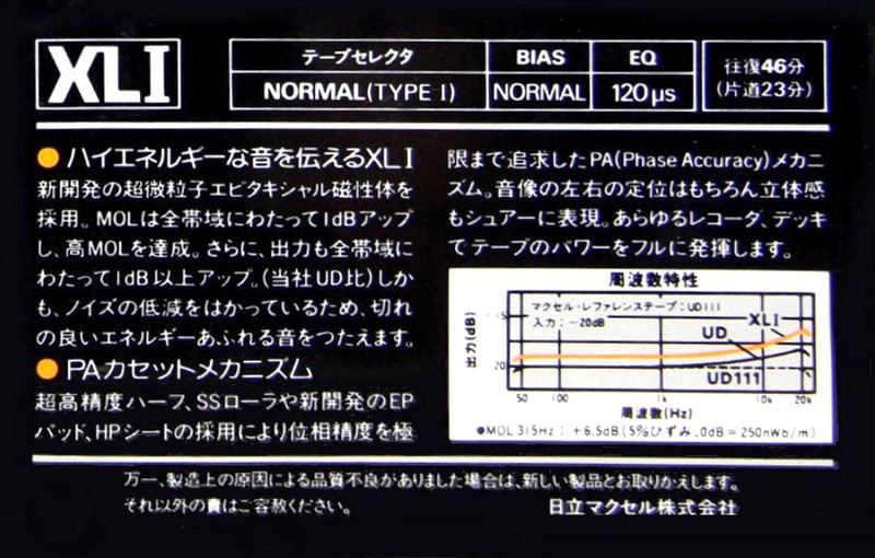 Compact Cassette: Maxell / Hitachi Maxell - XLI 45