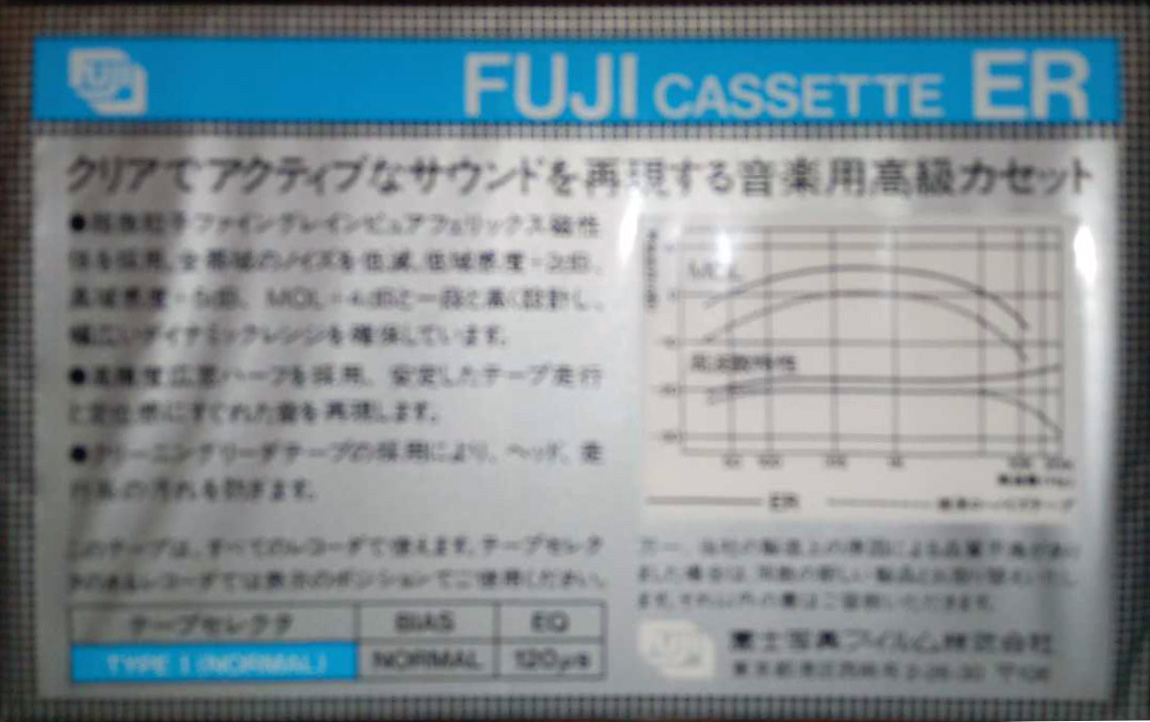 Compact Cassette Fuji ER 120 Type I Normal 1980 Japan