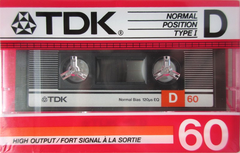 Compact Cassette TDK D 60 Type I Normal 1986 North America