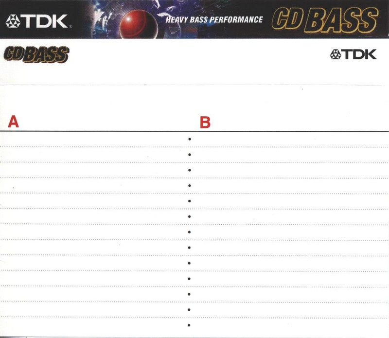 Compact Cassette TDK CD Bass 120 Type I Normal 2001 North America