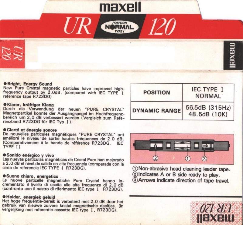 Compact Cassette Maxell UR 120 Type I Normal 1991 Europe