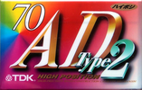 Compact Cassette TDK AD2 70 "AD2-70" Type II Chrome 1995 Japan