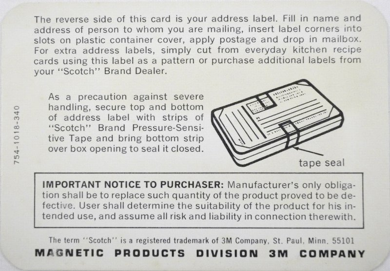Compact Cassette Scotch 271 60 Type I Normal 1968 USA