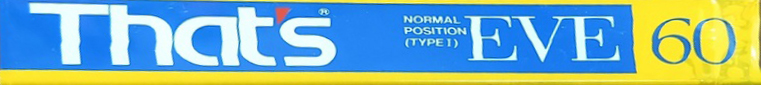 Compact Cassette Thats EVE 60 Type I Normal 1987 Japan