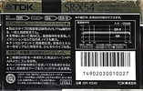 Compact Cassette TDK SR-X 54 "SR-X54K" Type II Chrome 1989 Japan