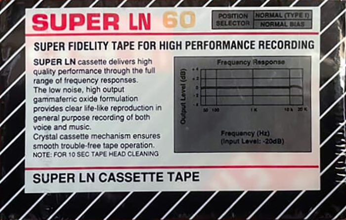 Compact Cassette Super 60 "LN" Type I Normal Unknown Country