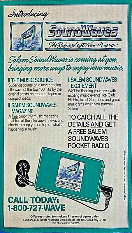 Blister TDK D 90 "Salem Sound Waves" Type I Normal 1989 USA