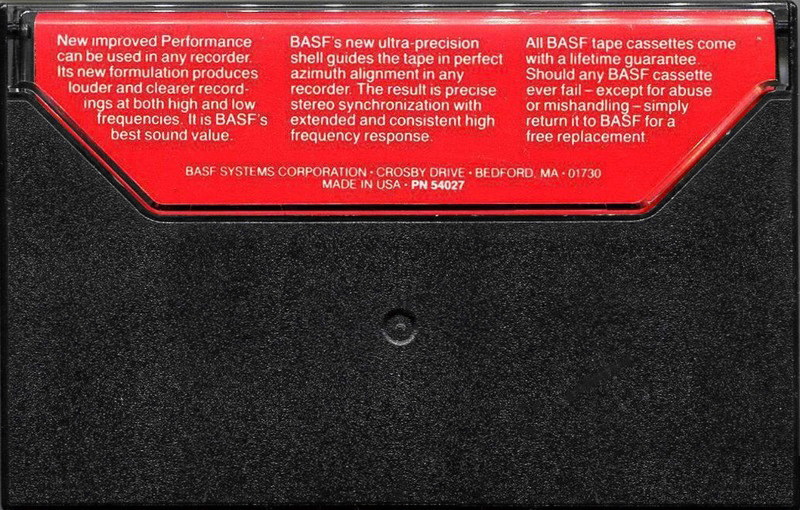 Compact Cassette BASF Performance I 90 Type I Normal 1980 USA