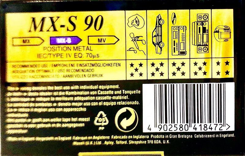 Compact Cassette Maxell MX-S 90 Type IV Metal 1994 Europe