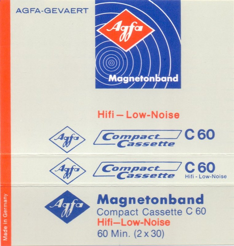 Compact Cassette AGFA 60 Type I Normal 1969 Germany