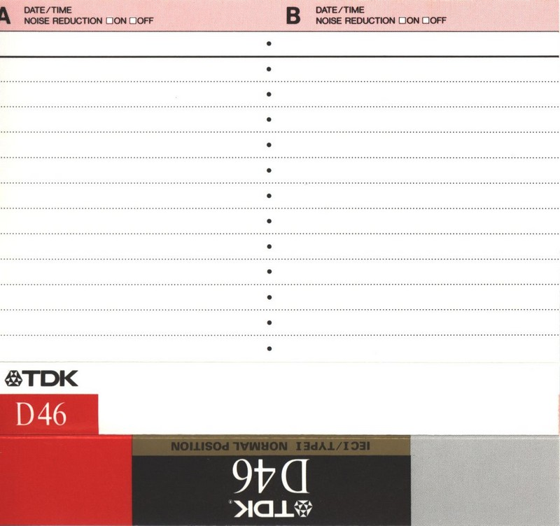 Compact Cassette TDK D 46 Type I Normal 1988 Australia, Europe