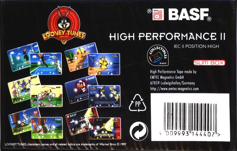 Compact Cassette BASF High Performance II 90 "Looney Tunes" Type II Chrome 1997 Europe