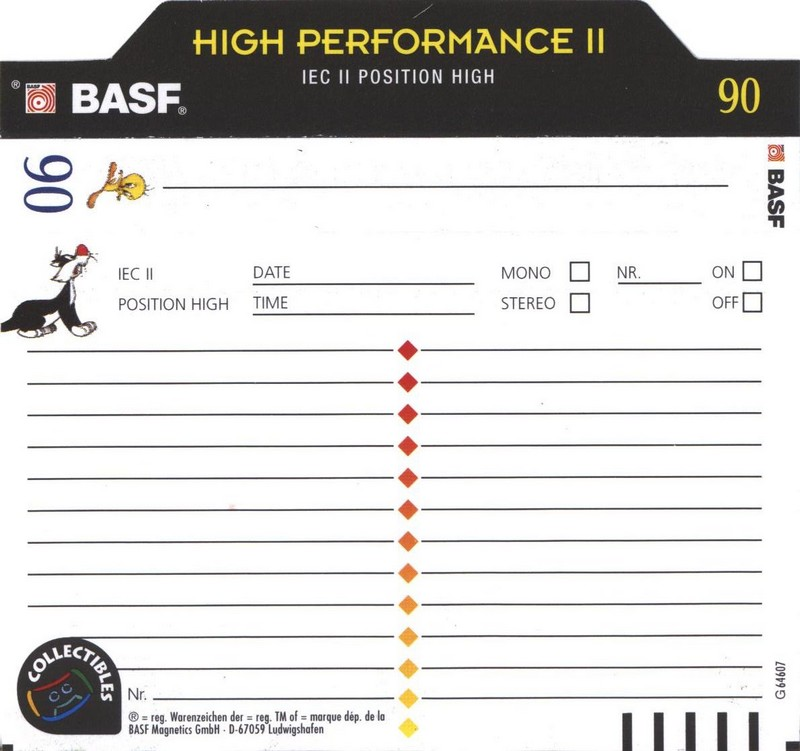 Compact Cassette BASF High Performance II 90 "Looney Tunes" Type II Chrome 1997 Europe