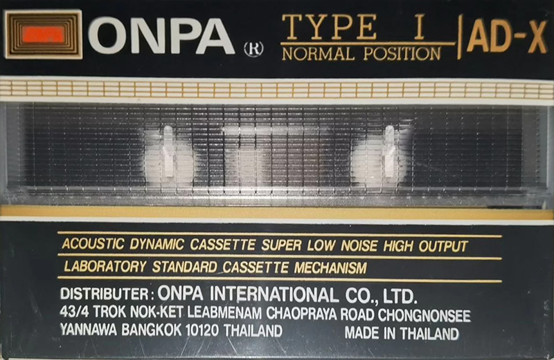 Compact Cassette ONPA AD-X 60 Type I Normal 1988 Thailand