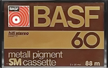 Compact Cassette BASF 60 "Metall pigment SM cassette" Type IV Metal 1977 Germany