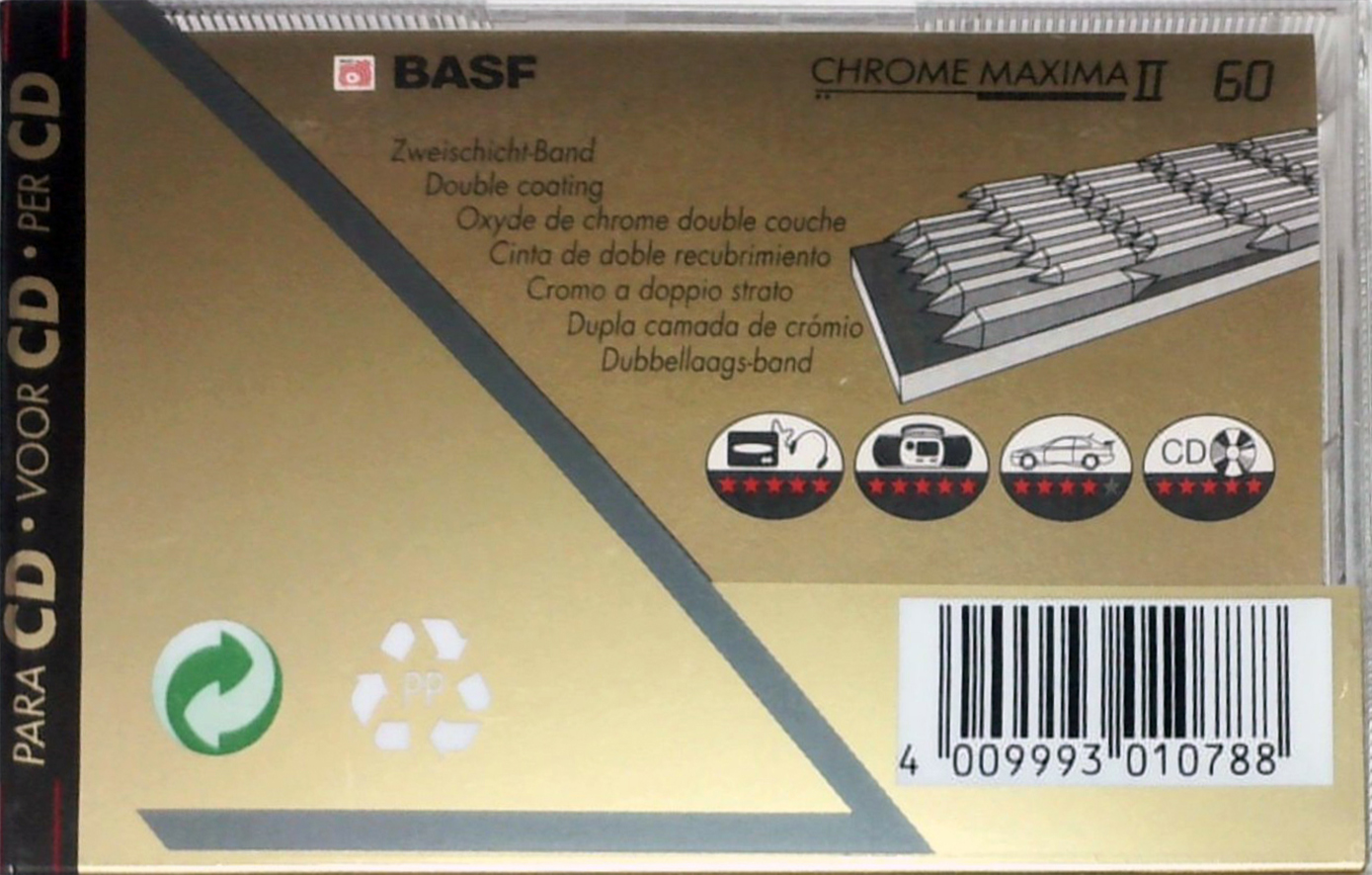 Compact Cassette BASF Chrome Maxima II 60 "with pic" Type II Chrome 1992 Europe