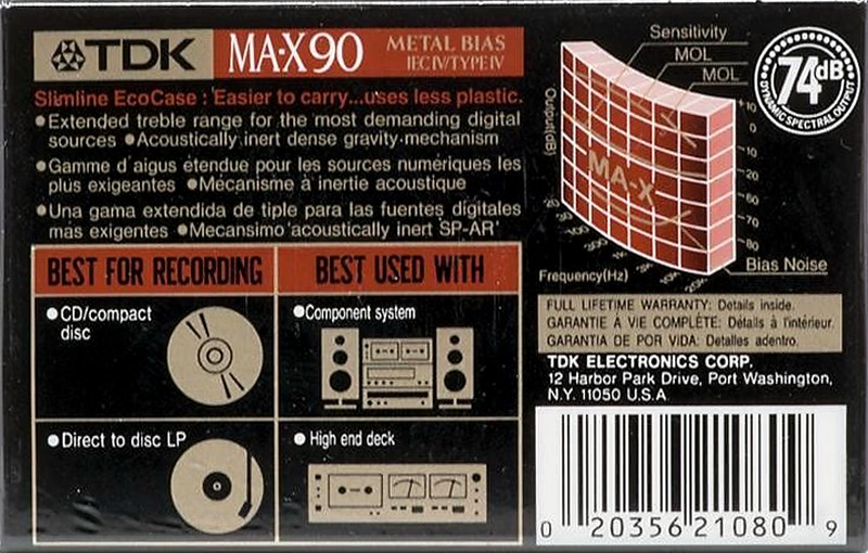 Compact Cassette: TDK  - MA-X 90